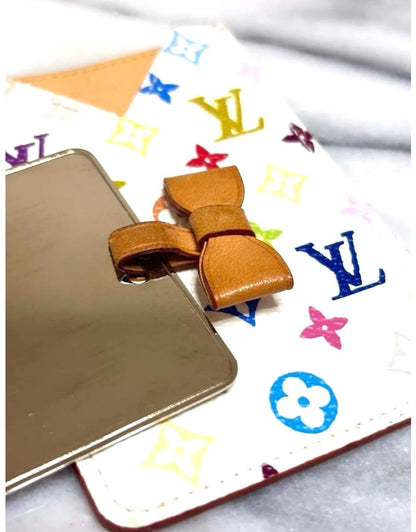 Louis Vuitton Multicolor Etui Miroir Mirror Case M92651 White Canvas 6.5x9.5cm