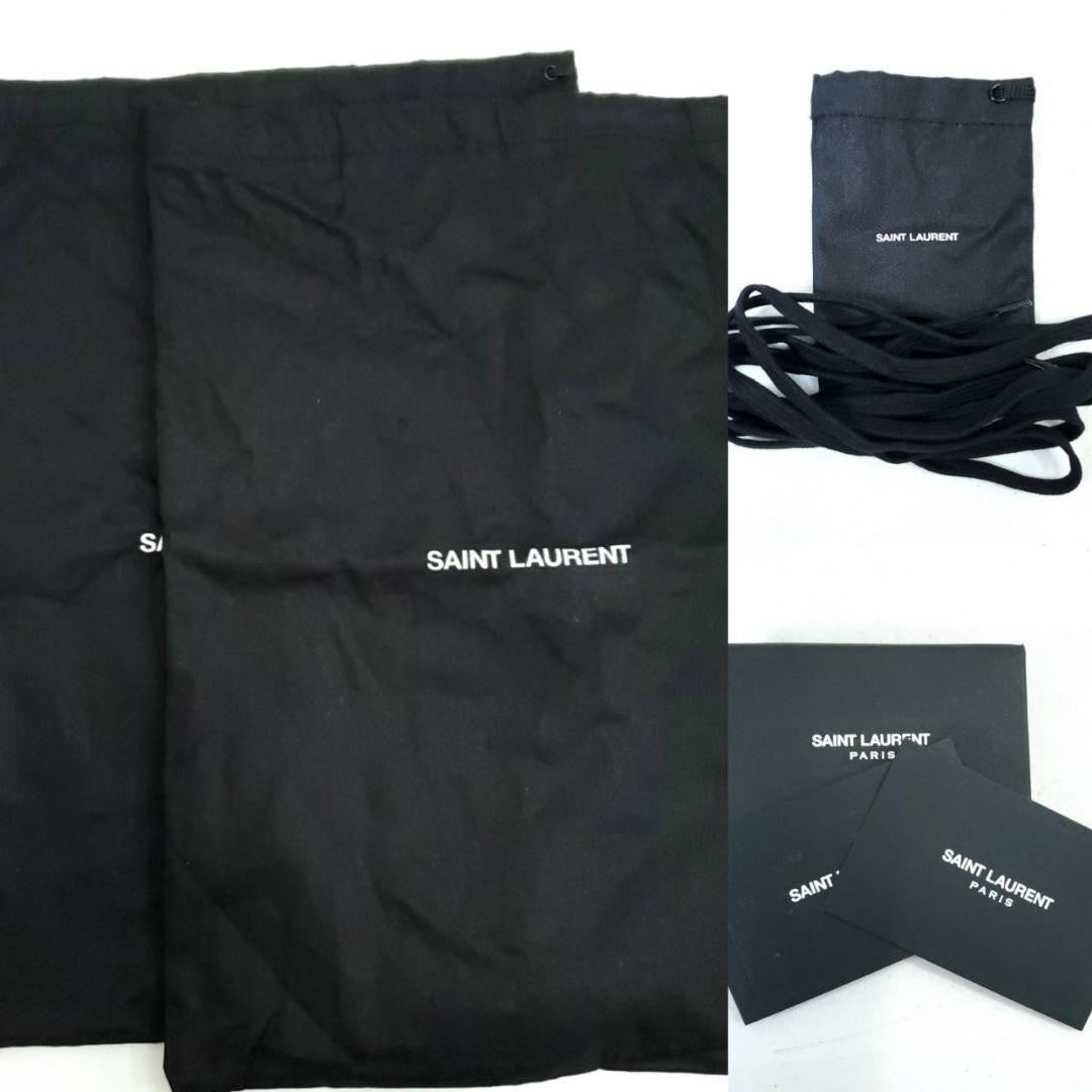 Saint Laurent Black Leather Studded Buckle Strap Sneakers EU 34 US 4.5 Unused