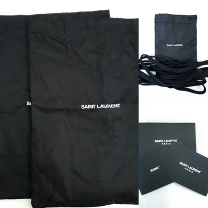 Saint Laurent Black Leather Studded Buckle Strap Sneakers EU 34 US 4.5 Unused