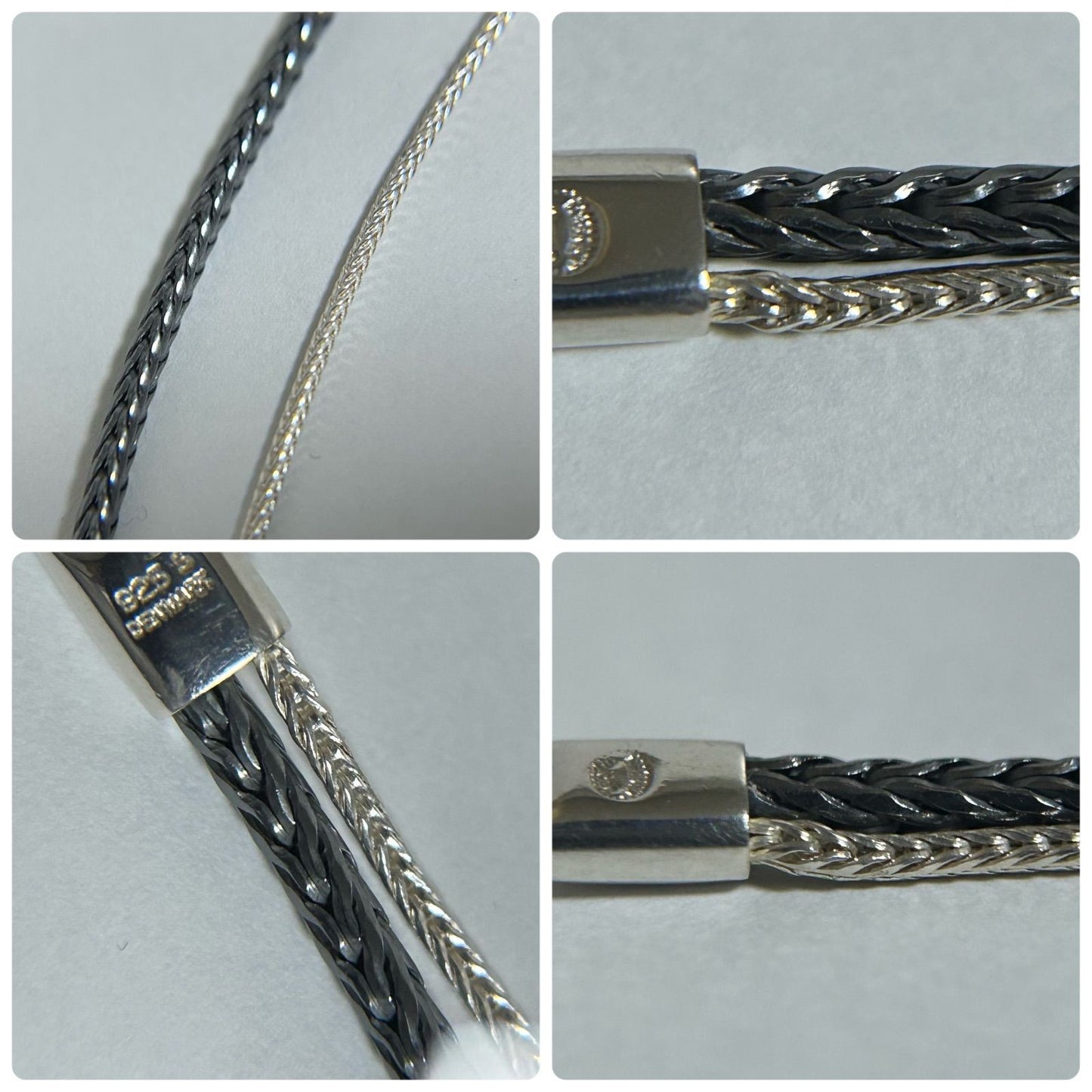 Georg Jensen Sterling Silver 925 Double Chain Necklace L 45.5cm 18in