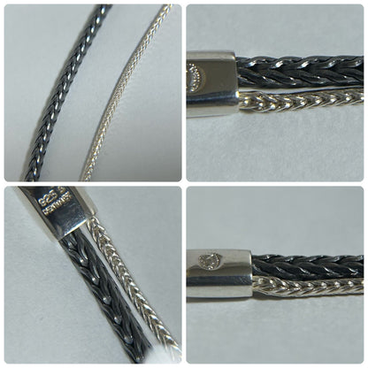 Georg Jensen Sterling Silver 925 Double Chain Necklace L 45.5cm 18in