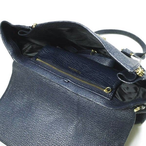Phillip Lim Auth Pashli Medium Satchel Navy Leather 2Way Shoulder Bag 32 cm Used