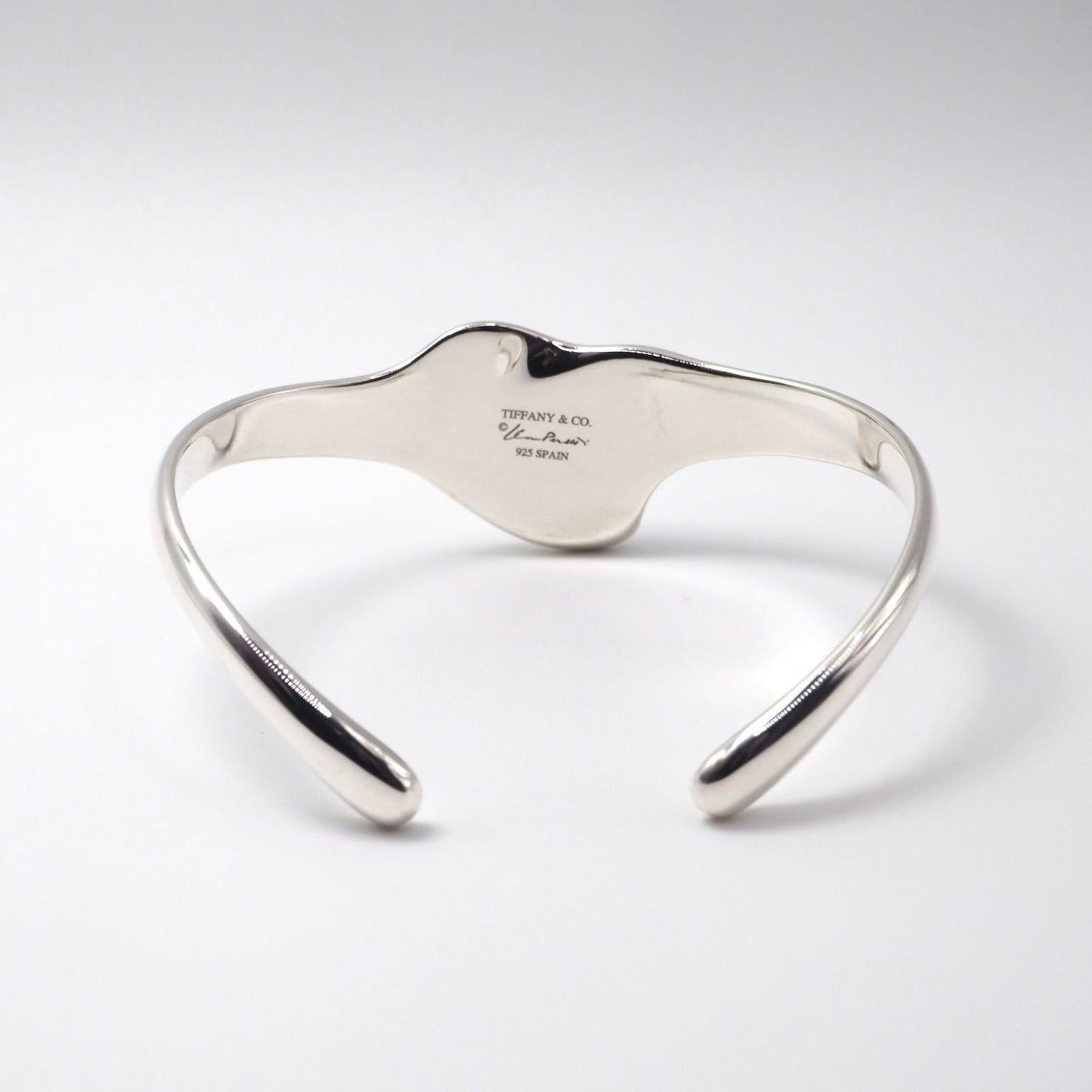 Tiffany & Co Sterling Silver 925  Full Heart Cuff Bracelet Elsa Peretti 6.7in