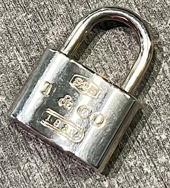 Tiffany&Co. Authentic 1837 Padlock 925 Pendant Top Only  Silver Lock Charm Used