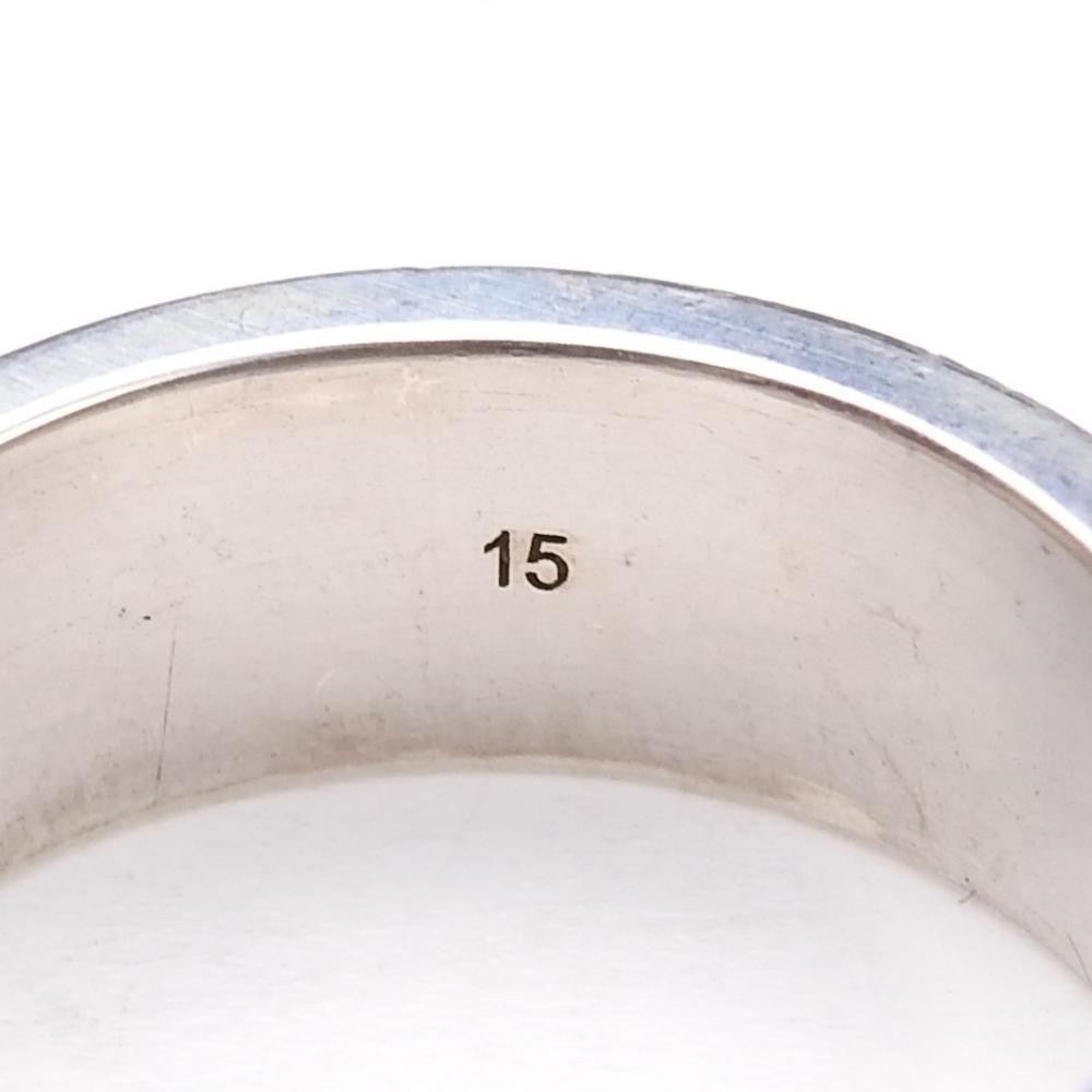 Vintage GUCCI Logo Ring Sterling Silver 925 Size 55 US 7 With Box Used Japan