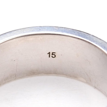 Vintage GUCCI Logo Ring Sterling Silver 925 Size 55 US 7 With Box Used Japan