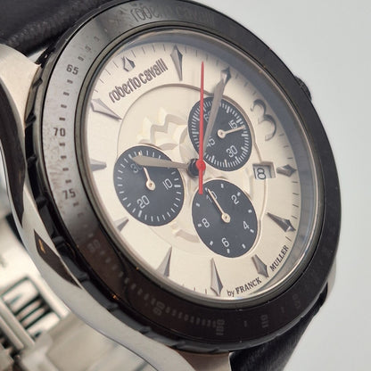 Roberto Cavalli by Franck Muller RV1G014L0041 Quartz Chronograph Watch Men W/Box