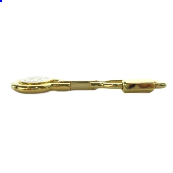 LOEWE Anagram Key Ring Chain Charm Gold Tone Metal Logo Keychain Made Spain