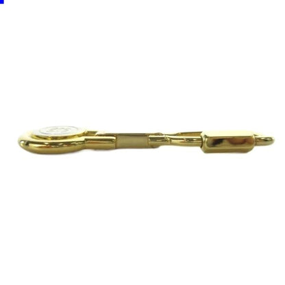 LOEWE Anagram Key Ring Chain Charm Gold Tone Metal Logo Keychain Made Spain