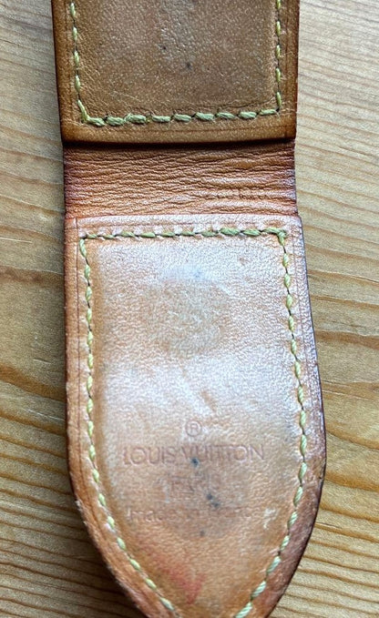 Louis Vuitton Leather Money Clip Brown Nomade Vachetta LV Logo Authentic France