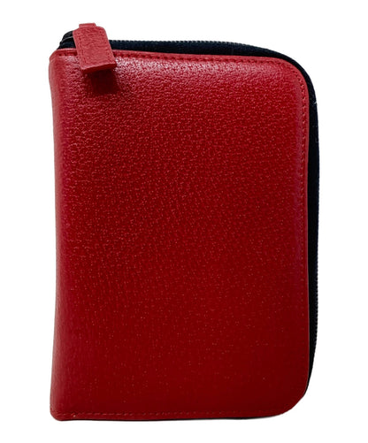 PRADA Vitello Daino Notebook Cover Organizer Red Leather Zip Around Case