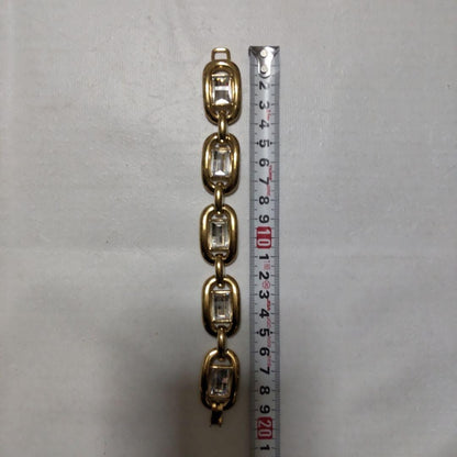 Christian Dior Vintage Crystal Bracelet Gold Plated Authentic From Japan