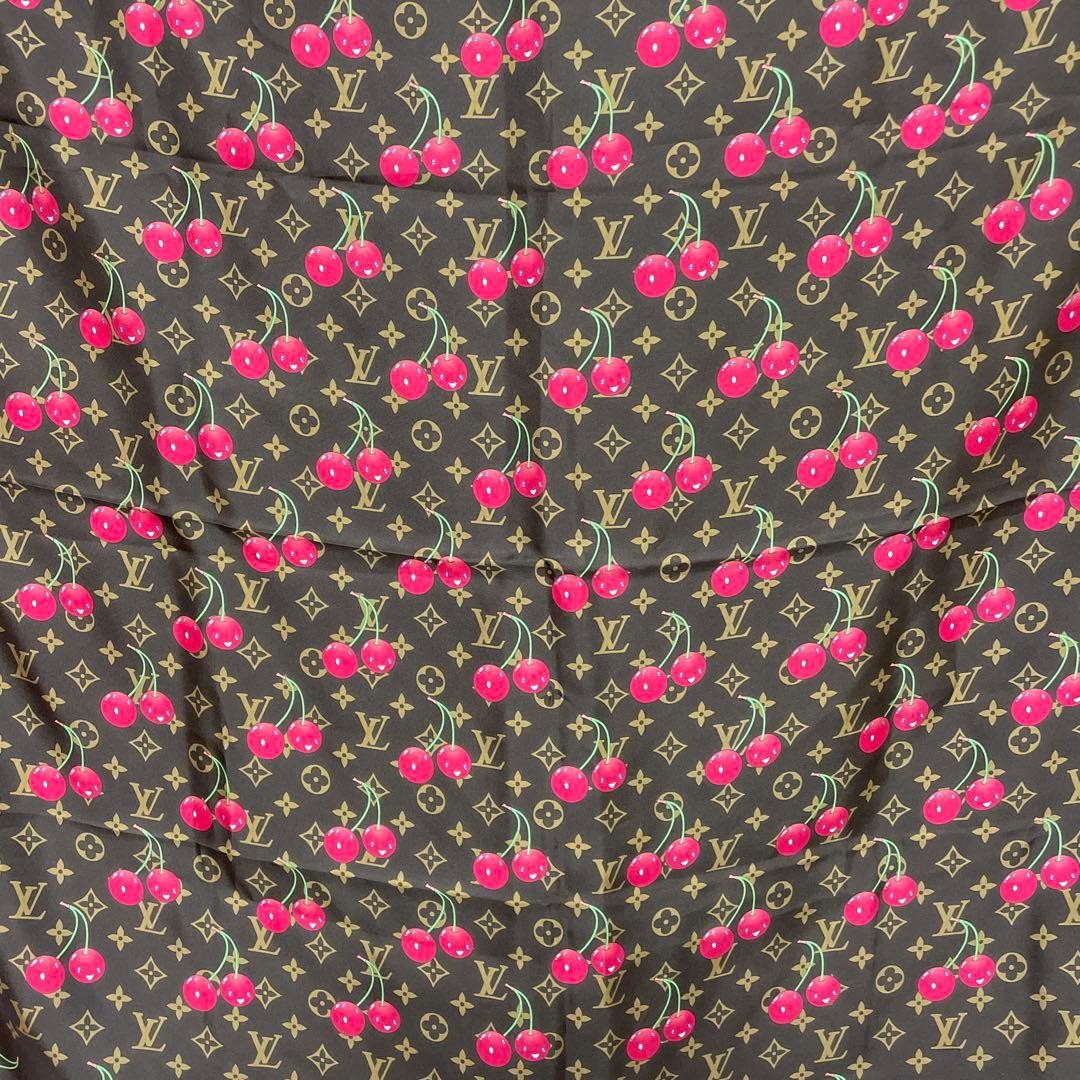 Louis Vuitton x Takashi Murakami Cerises Cherry Monogram Silk Scarf M71962 2005