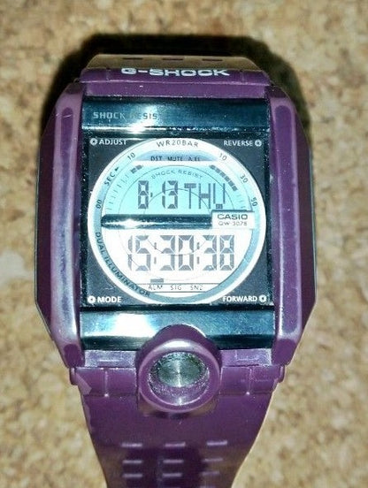 CASIO G-SHOCK G-8100B Purple Digital Watch Shock Resist Resin Strap Used