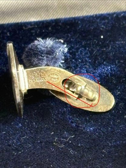 GEORG JENSEN Denmark Sterling Silver 925 Cufflinks Horse Motif Men's Vintage