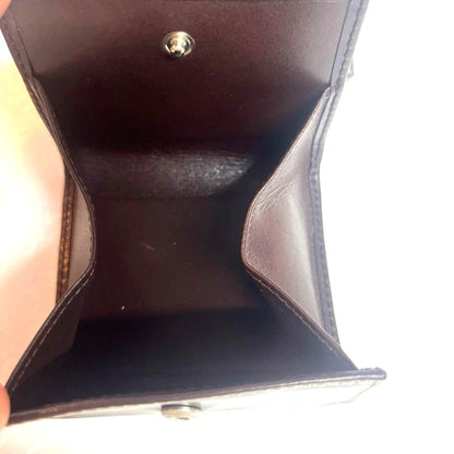 PATEK PHILIPPE Dark Brown Leather Coin Case Purse Novelty Small Wallet 8.5cm