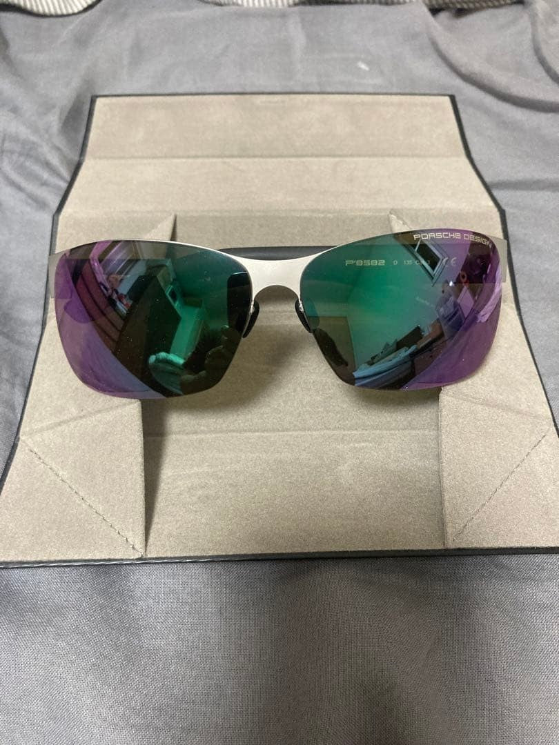 Porsche Design P'8582 Rectangular Sunglasses Men Silver Frame Excellent