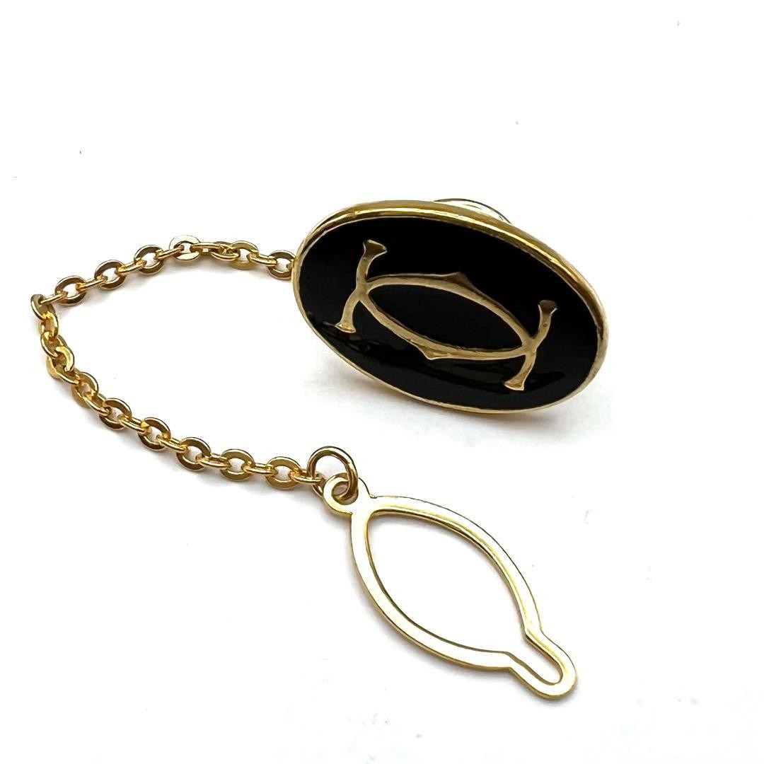 Cartier Vintage Cufflinks Tie Pin Set Gold Black Used Italy