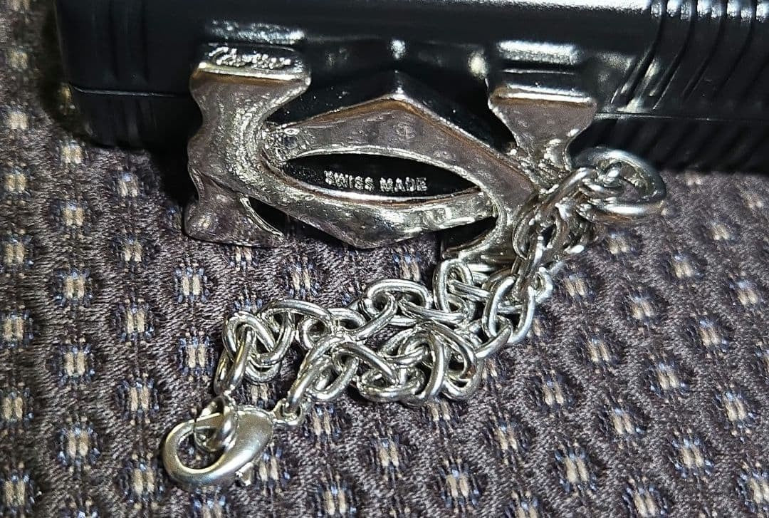 Cartier Authentic 2C Logo Charm Pendant Stainless Steel Silver 4cm 1.6" Keychain