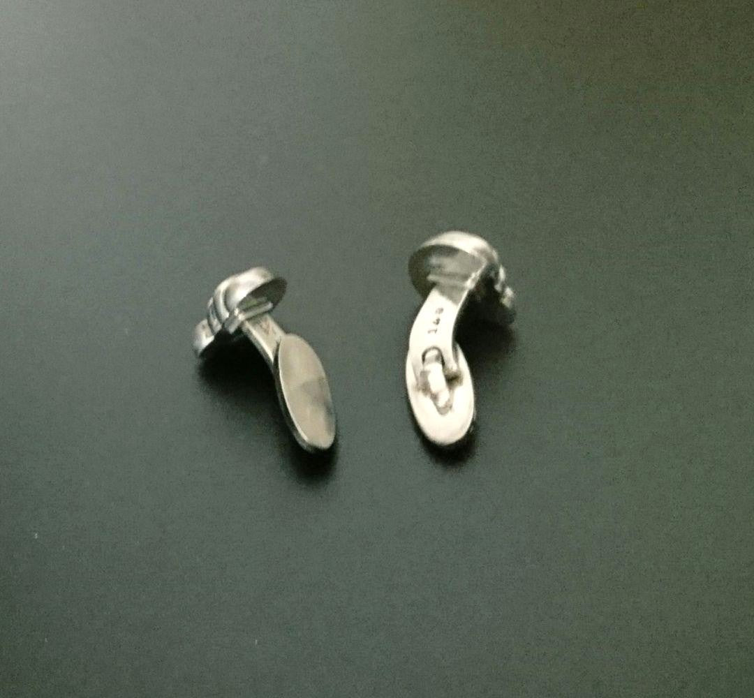 Georg Jensen Sterling Silver Cufflinks Men Heart Shell Design Denmark Vintage