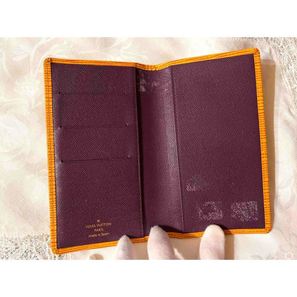 LOUIS VUITTON Epi Leather Agenda Notebook Cover Yellow Purple Interior Spain