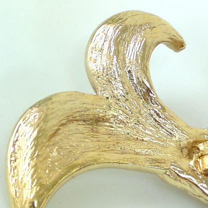 Christian Dior Rhinestone Crystal Gold Tone Koi Fish Carp Brooch From Japan