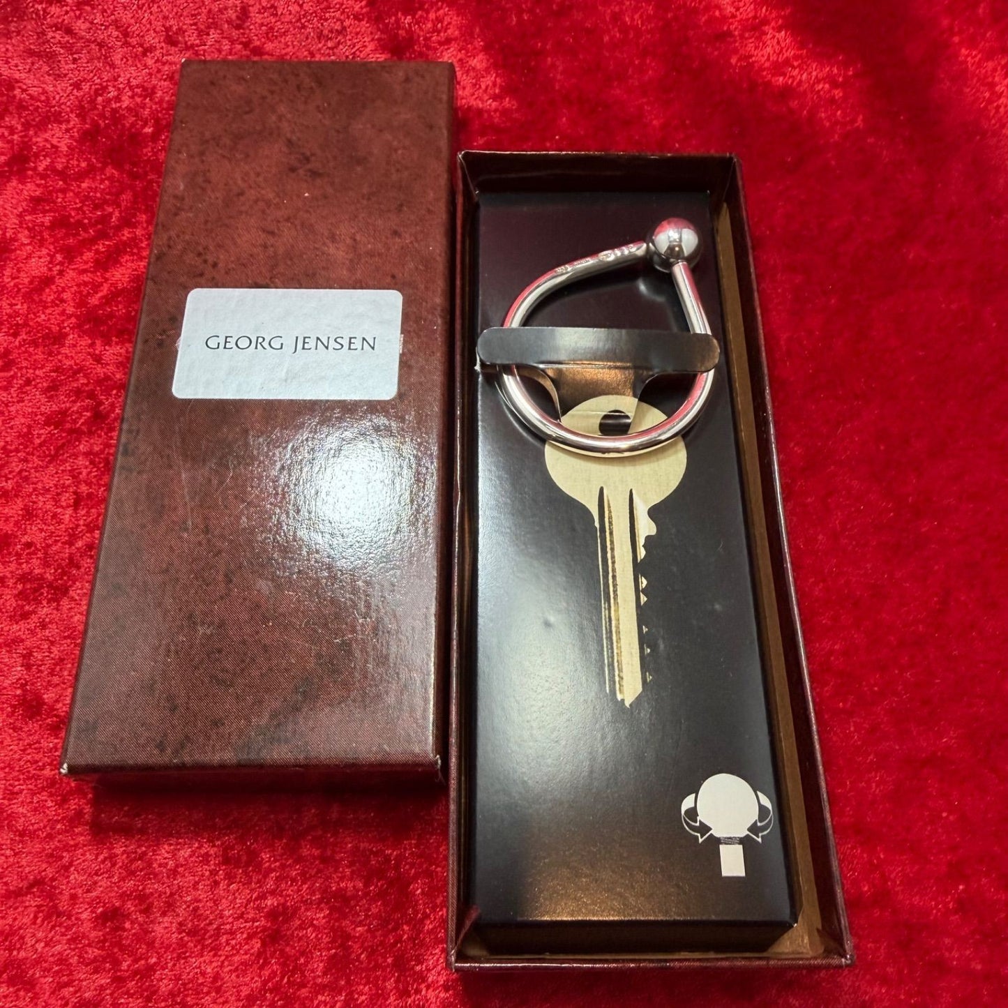 Excellent Georg Jensen # 432 Sterling Silver 925 Key Ring Key Holder