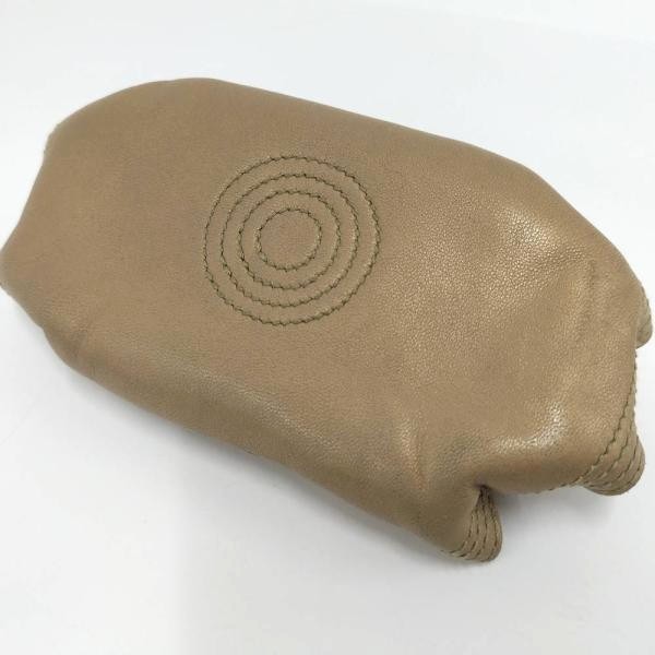 LOEWE Nappa Aire Coin Purse Pouch Beige Leather Braided Handle Bag Used