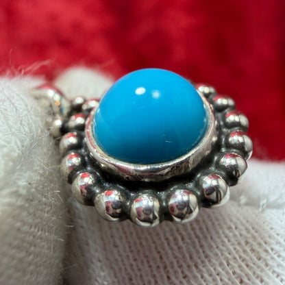 Georg Jensen # 9A Sterling Silver 925 Turquoise Necklace Pendant L 44.5cm 17.5in