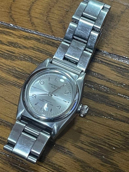 ZENO Automatic Super Precision Watch Silver Dial Stainless Steel Case Used Japan