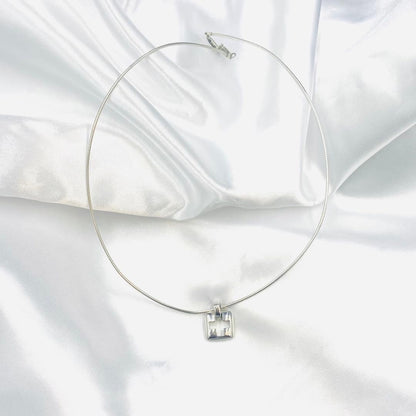 Tiffany & Co. Silver 925 Pierced Cross Choker Necklace Pendant Excellent