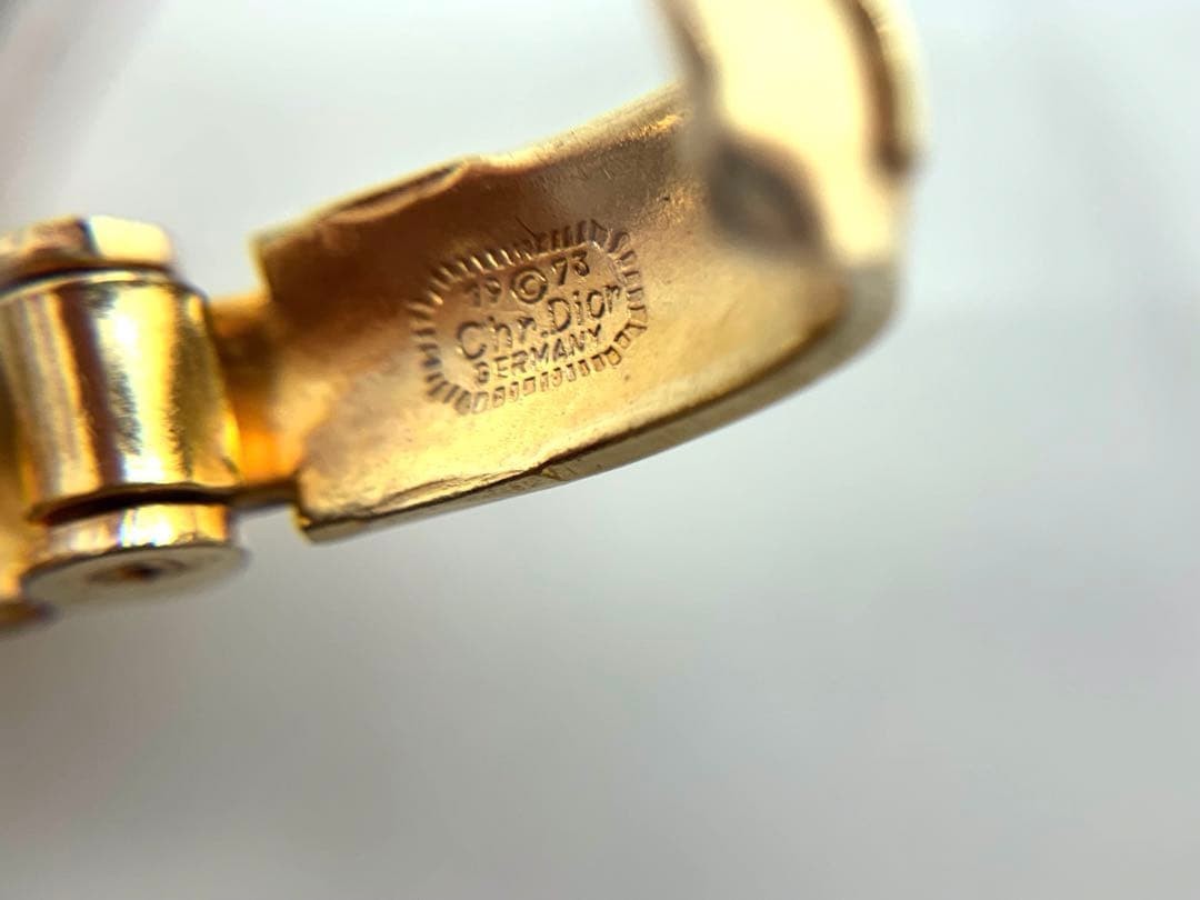 Vintage 1973s Christian Dior Large Oval Link Gold Tone Necklace Choker With Box