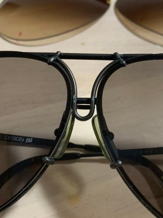 Porsche Design Carrera Vtg Sunglasses Black Metal Teardrop Lens with Case Used