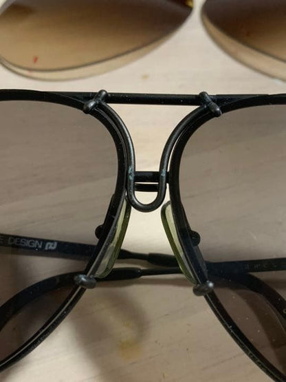 Porsche Design Carrera Vtg Sunglasses Black Metal Teardrop Lens with Case Used