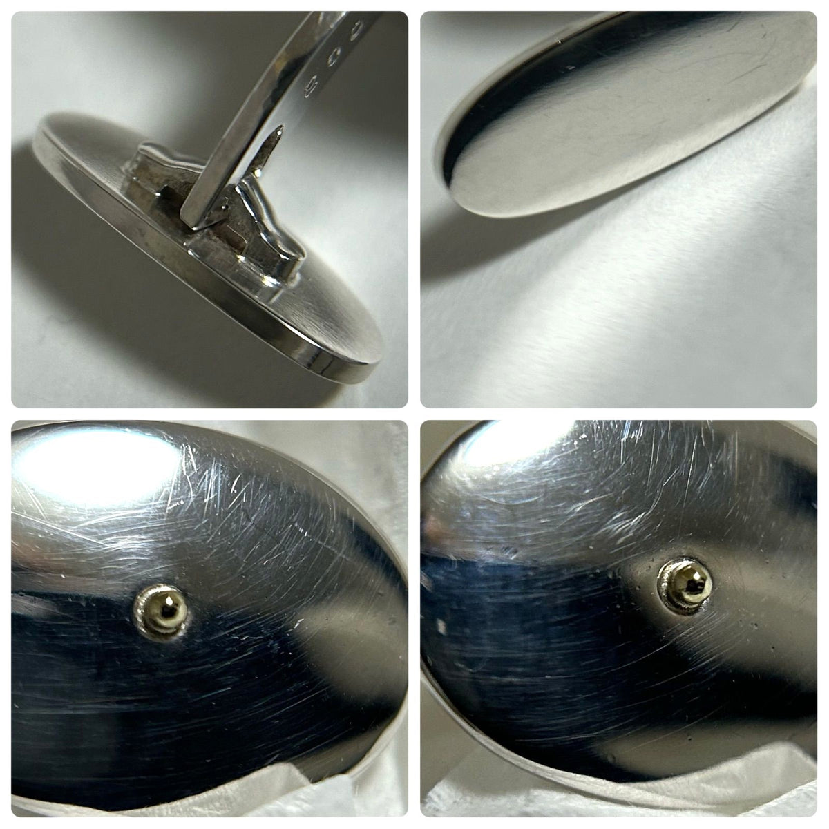 Georg Jensen Cufflinks Model 200 Sterling Silver 925 Oval Mens Denmark Vintage