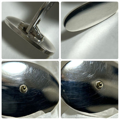Georg Jensen Cufflinks Model 200 Sterling Silver 925 Oval Mens Denmark Vintage