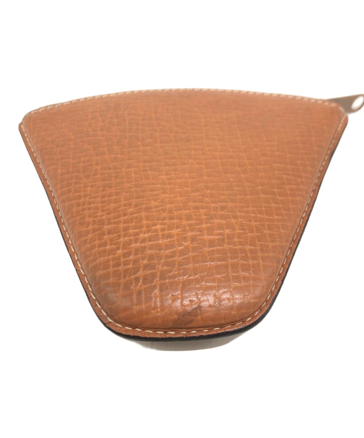 LOEWE Triangle Coin Case Pouch Brown Leather Anagram Spain Vintage Authentic