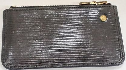 Louis Vuitton Epi Leather Key Pouch Coin Case Black Gold HW Authentic France
