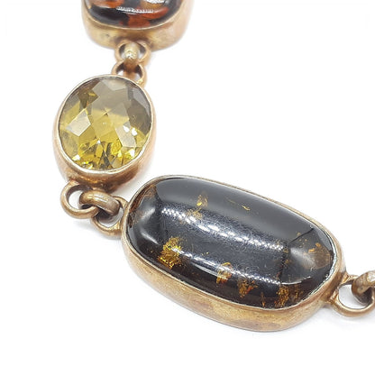 Stephen Dweck Black Amber Olive Quartz Bronze bracelet L 7.9" Used