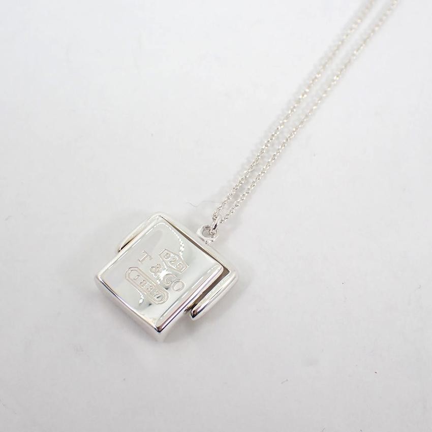Tiffany & Co Sterling Silver 925 1837 Square Spinner Necklace L 40cm Excellent