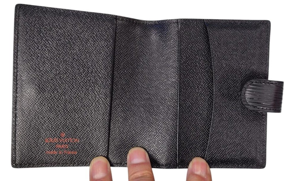 Louis Vuitton Epi Leather Agenda Notebook Cover Black Made in France Compact