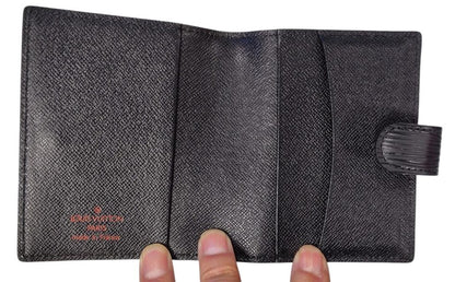 Louis Vuitton Epi Leather Agenda Notebook Cover Black Made in France Compact