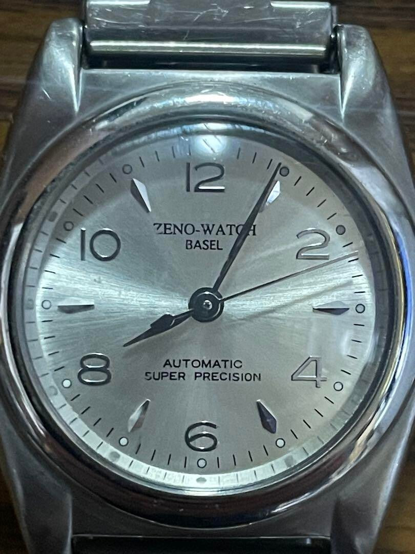 ZENO Automatic Super Precision Watch Silver Dial Stainless Steel Case Used Japan