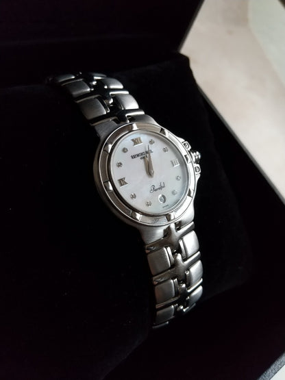 Raymond Weil 9995-PD White Mother Of Pearl Dial Quartz Watch Women Excellent