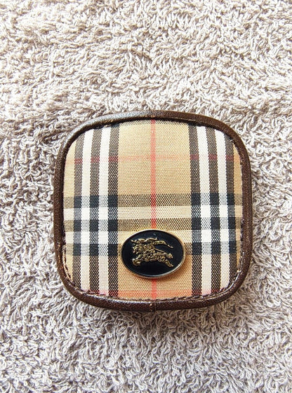 Burberry's Vintage Pocket Watch Gold Quartz Horse Logo Chain 3.8cm 1.5" Japan