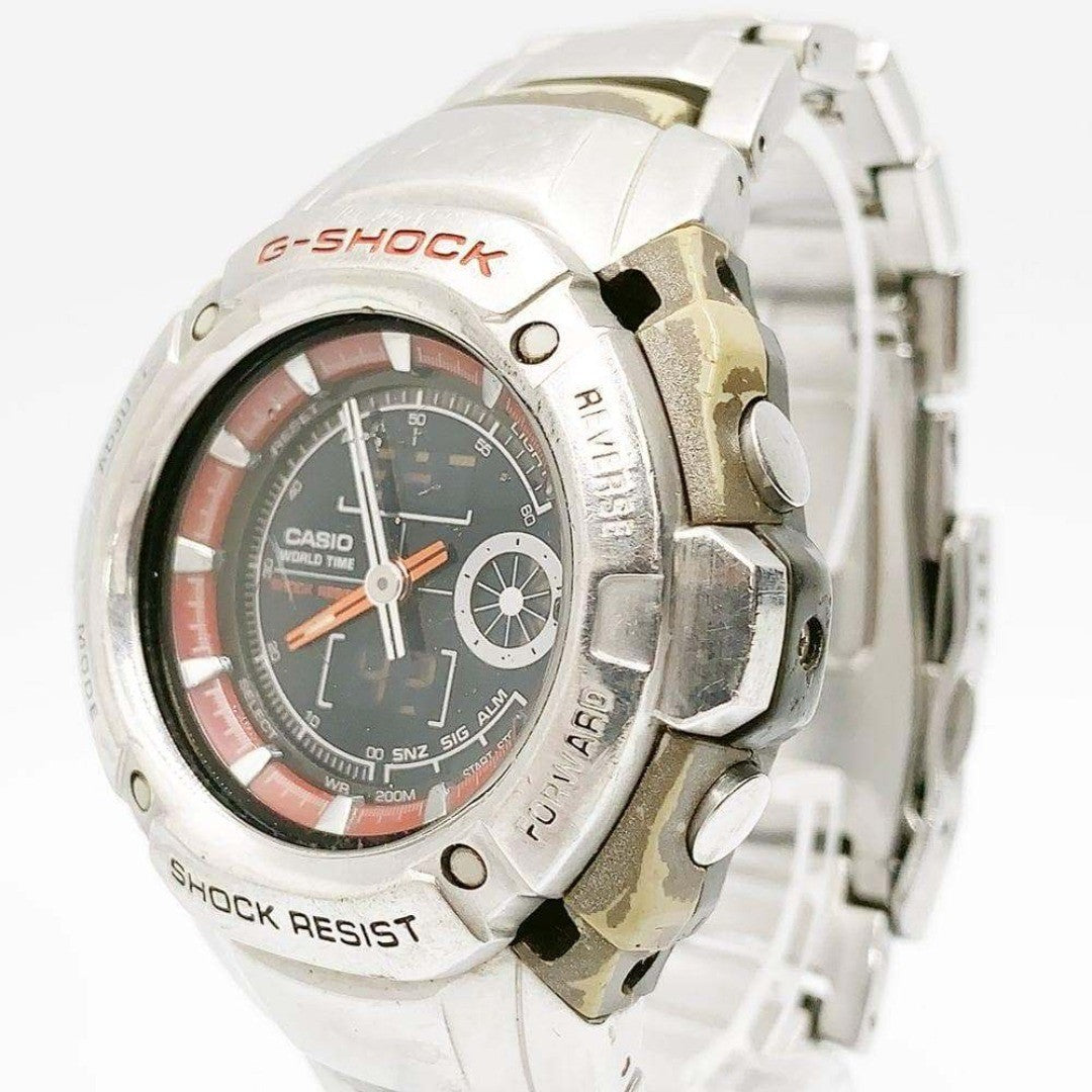 CASIO G-SHOCK G-520D-3AVDR Y2K World Time Mens Watch Silver Stainless Steel