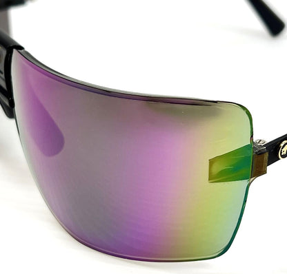 GARGOYLES Classic Vintage 1980s Terminator Sunglasses Magenta Green Mirror Lens