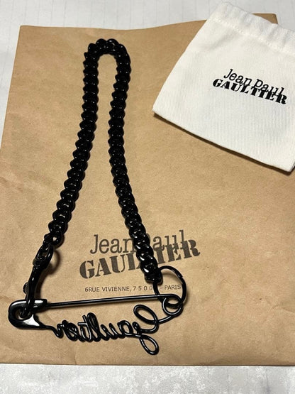 Jean Paul Gaultier Black The Gaultier Safety Pin Necklace Pendant Excellent