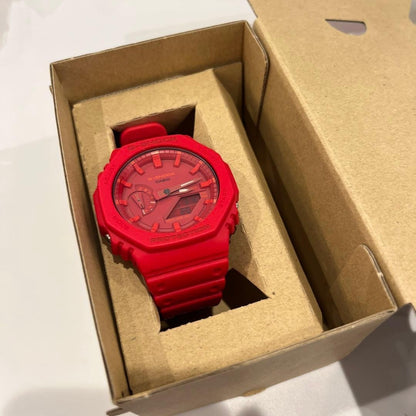 CASIO G-SHOCK GA-2100-4AJF Analog Digital Watch Red Resin Case 20BAR Carbon Core