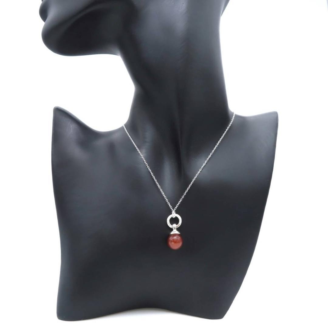 Excellent Tiffany & Co Sterling Silver 925 Red Carnelian Ball Charm Pendant Top